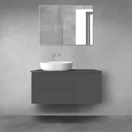 Oltens Vernal sada koupelnového nábytku 100 cm s horní deskou, matná grafitová 68200400