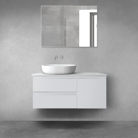 Oltens Vernal bathroom furniture set 100 cm with countertop, matte grey 68201700