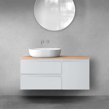 Oltens Vernal bathroom furniture set 100 cm with countertop, matte grey/oak 68202700