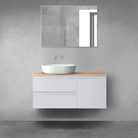 Oltens Vernal sada koupelnového nábytku 100 cm s horní deskou, matná šedá/dub 68203700