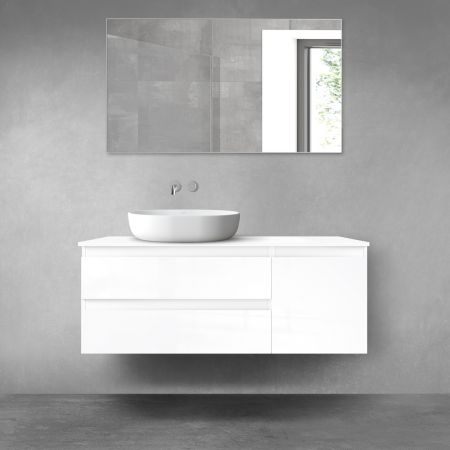 Oltens Vernal zestaw mebli łazienkowych 120 cm z blatem biały połysk 68208000
