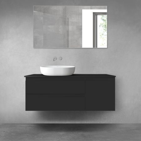Oltens Vernal zestaw mebli łazienkowych 120 cm z blatem czarny mat 68208300