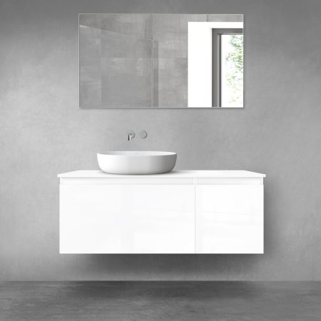 Oltens Vernal zestaw mebli łazienkowych 120 cm z blatem biały połysk 68248000