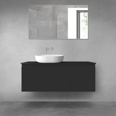 Oltens Vernal zestaw mebli łazienkowych 120 cm z blatem czarny mat 68248300