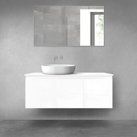 Oltens Vernal Bademöbelset 120 cm mit Waschbeckenplatte weiß glänzend 68250000