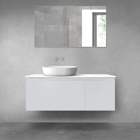 Oltens Vernal zestaw mebli łazienkowych 120 cm z blatem szary mat/biały połysk 68254700