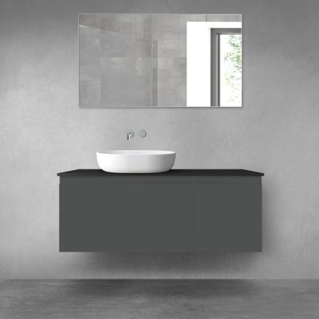 Oltens Vernal zestaw mebli łazienkowych 120 cm z blatem grafit mat/czarny mat 68256400