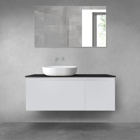 Oltens Vernal zestaw mebli łazienkowych 120 cm z blatem szary mat/czarny mat 68256700