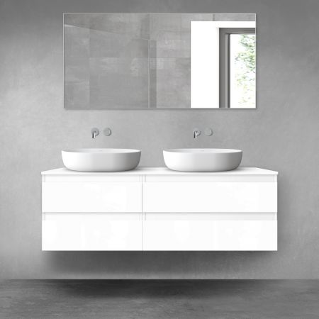 Oltens Vernal zestaw mebli łazienkowych 140 cm z blatem biały połysk 68257000