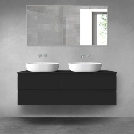 Oltens Vernal zestaw mebli łazienkowych 140 cm z blatem czarny mat 68257300