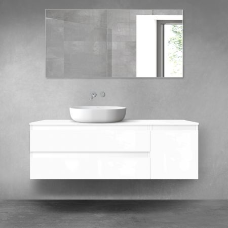 Oltens Vernal zestaw mebli łazienkowych 140 cm z blatem biały połysk 68261000