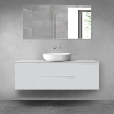 Oltens Vernal zestaw mebli łazienkowych 140 cm z blatem szary mat 68269700