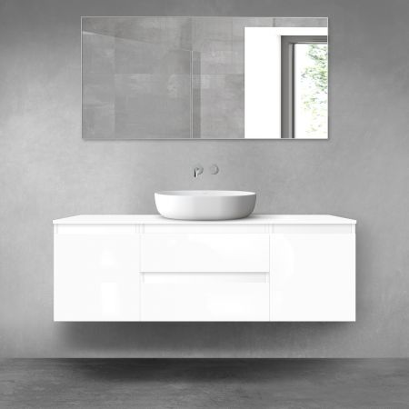 Oltens Vernal zestaw mebli łazienkowych 140 cm z blatem biały połysk 68270000