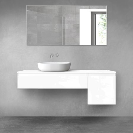 Oltens Vernal zestaw mebli łazienkowych 140 cm z blatem biały połysk 68280000