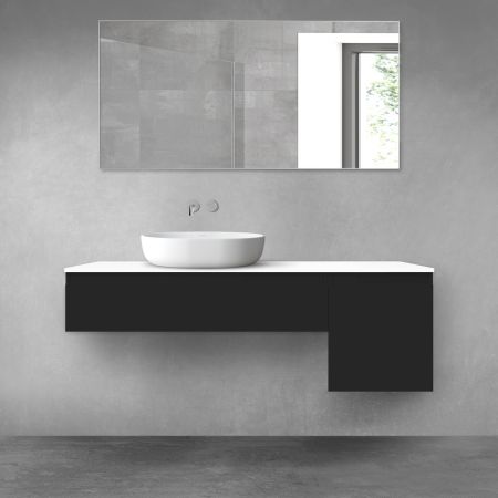 Oltens Vernal sada koupelnového nábytku 140 cm s horní deskou, matná černá/lesklá bílá 68284300