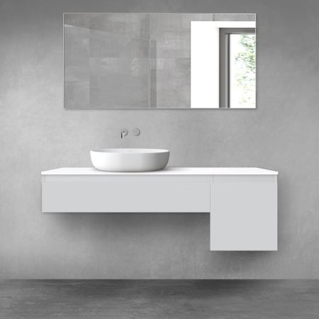 Oltens Vernal sada koupelnového nábytku 140 cm s horní deskou, matná šedá/lesklá bílá 68285700