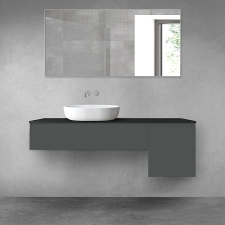 Oltens Vernal sada koupelnového nábytku 140 cm s horní deskou, matná grafitová/matná černá 68287400