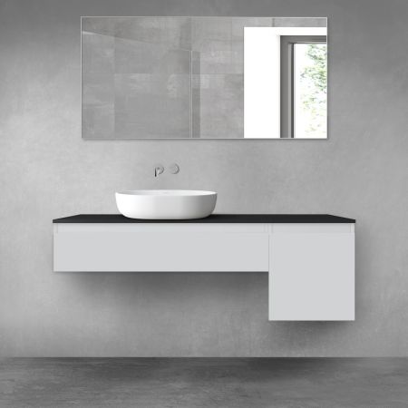 Oltens Vernal sada koupelnového nábytku 140 cm s horní deskou, matná šedá/matná černá 68287700