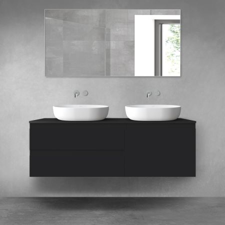 Oltens Vernal zestaw mebli łazienkowych 140 cm z blatem czarny mat 68292300