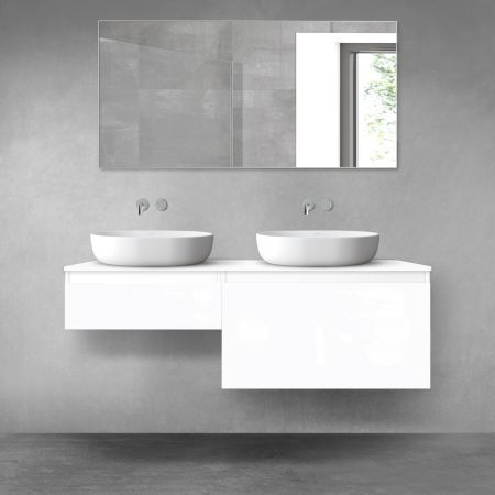 Oltens Vernal Bademöbelset 140 cm mit Waschbeckenplatte weiß glänzend 68304000