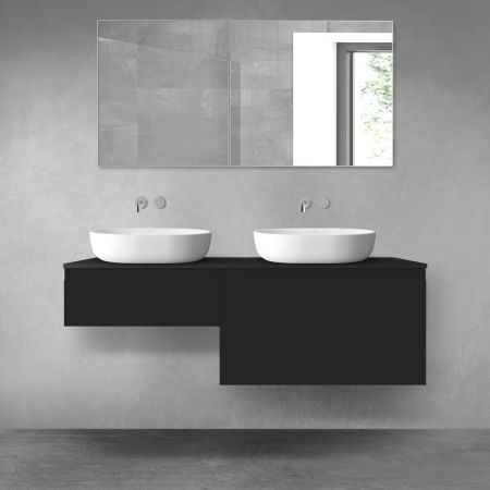 Oltens Vernal zestaw mebli łazienkowych 140 cm z blatem czarny mat 68304300