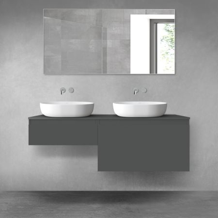 Oltens Vernal zestaw mebli łazienkowych 140 cm z blatem grafit mat 68304400