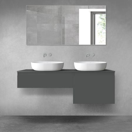 Oltens Vernal zestaw mebli łazienkowych 140 cm z blatem grafit mat 68308400