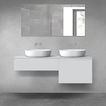 Oltens Vernal zestaw mebli łazienkowych 140 cm z blatem szary mat 68308700
