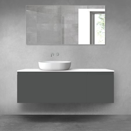 Oltens Vernal zestaw mebli łazienkowych 140 cm z blatem grafit mat/biały połysk 68316400