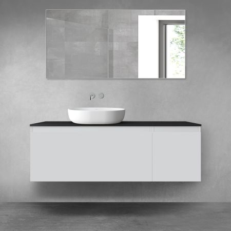 Oltens Vernal sada koupelnového nábytku 140 cm s horní deskou, matná šedá/matná černá 68319700