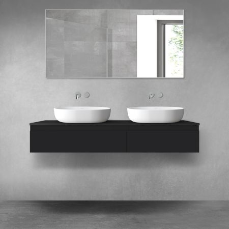 Oltens Vernal sada koupelnového nábytku 140 cm s horní deskou, matná černá 68320300