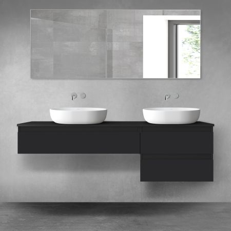 Oltens Vernal zestaw mebli łazienkowych 160 cm z blatem czarny mat 68328300