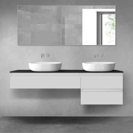 Oltens Vernal zestaw mebli łazienkowych 160 cm z blatem szary mat/czarny mat 68334700
