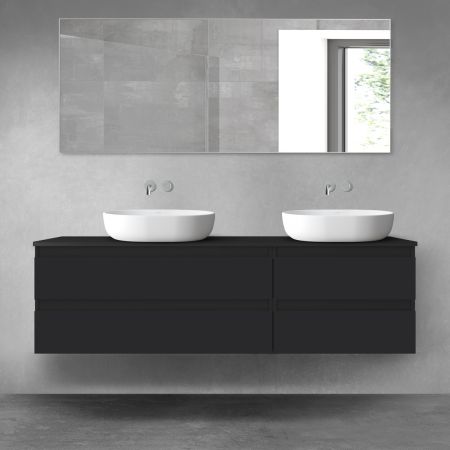 Oltens Vernal zestaw mebli łazienkowych 160 cm z blatem czarny mat 68335300