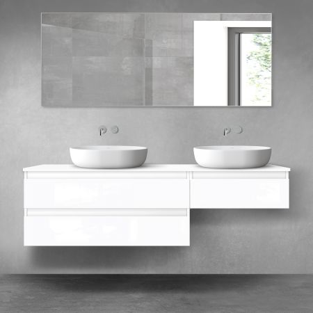 Oltens Vernal zestaw mebli łazienkowych 160 cm z blatem biały połysk 68347000