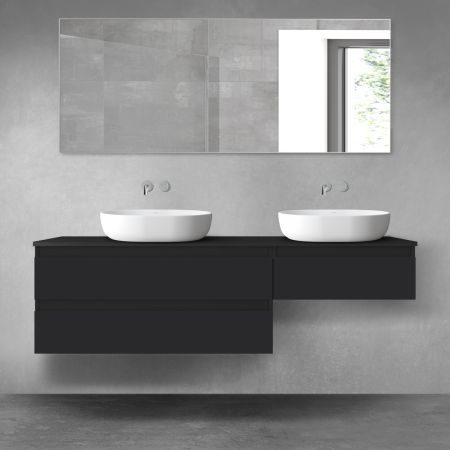 Oltens Vernal zestaw mebli łazienkowych 160 cm z blatem czarny mat 68347300