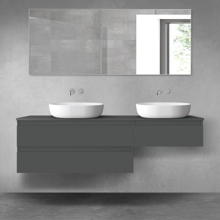 Oltens Vernal zestaw mebli łazienkowych 160 cm z blatem grafit mat 68347400