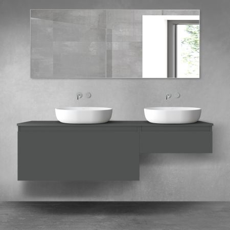 Oltens Vernal zestaw mebli łazienkowych 160 cm z blatem grafit mat 68351400