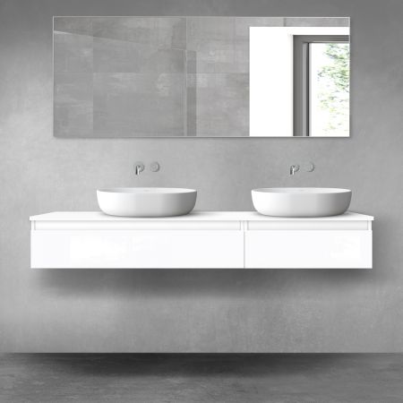 Oltens Vernal zestaw mebli łazienkowych 160 cm z blatem biały połysk 68355000