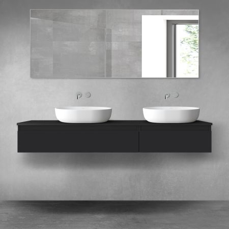 Oltens Vernal zestaw mebli łazienkowych 160 cm z blatem czarny mat 68355300