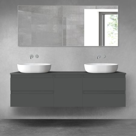 Oltens Vernal zestaw mebli łazienkowych 160 cm z blatem grafit mat 68399400