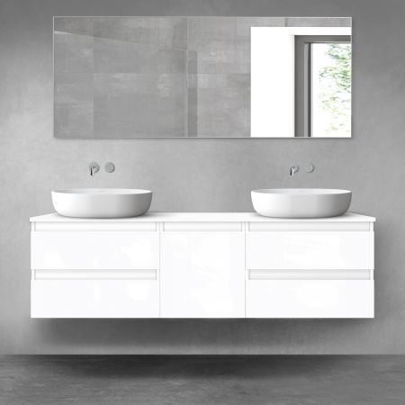 Oltens Vernal zestaw mebli łazienkowych 160 cm z blatem biały połysk 68400000