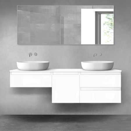 Oltens Vernal zestaw mebli łazienkowych 160 cm z blatem biały połysk 68424000