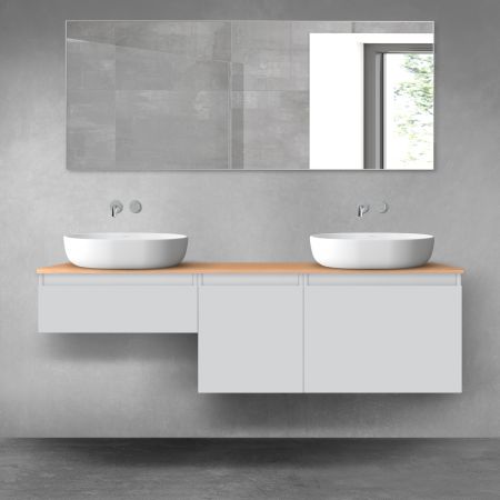 Oltens Vernal zestaw mebli łazienkowych 160 cm z blatem szary mat/dąb 68430700