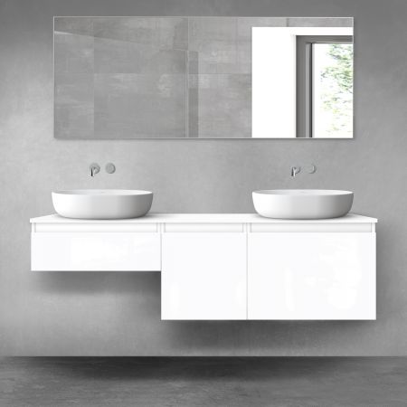 Oltens Vernal zestaw mebli łazienkowych 160 cm z blatem biały połysk 68431000