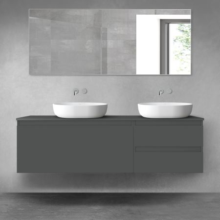 Oltens Vernal zestaw mebli łazienkowych 160 cm z blatem grafit mat 68439400