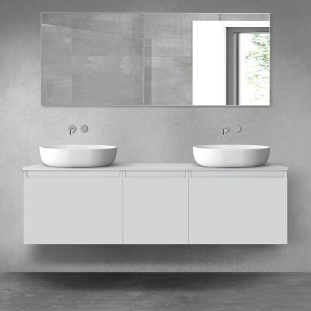 Oltens Vernal zestaw mebli łazienkowych 160 cm z blatem szary mat 68471700