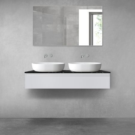 Oltens Vernal sada závěsná umyvadlová skříňka 120 cm s deskou Tera, matná šedá/černý mramor 68717700