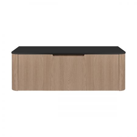 Oltens Hamnes sada koupelnového nábytku 120 cm s horní deskou, dub/matná černá 68679060