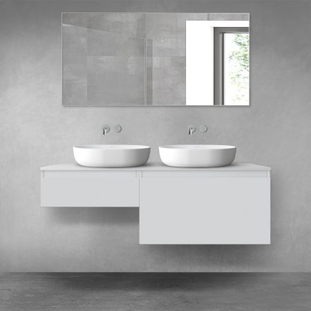 Oltens Vernal bathroom furniture set 140 cm with countertop, matte grey 68304700